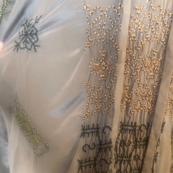 Johnny Was Biya silk grey Embroidered Tunic - Picture 6 of 15